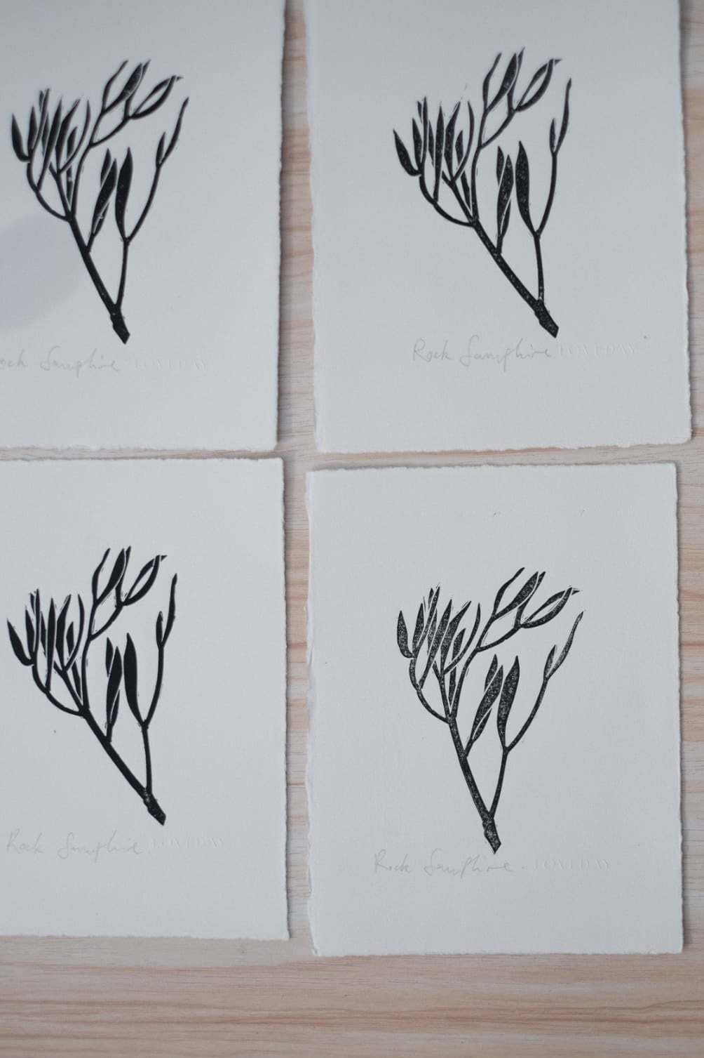Lino printing our label artwork