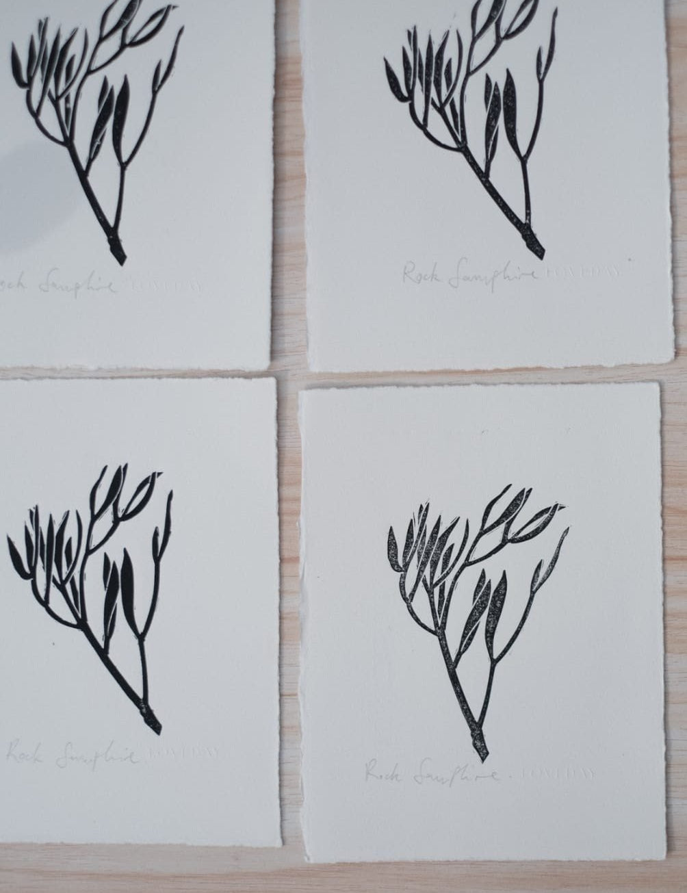 Lino printing our label artwork