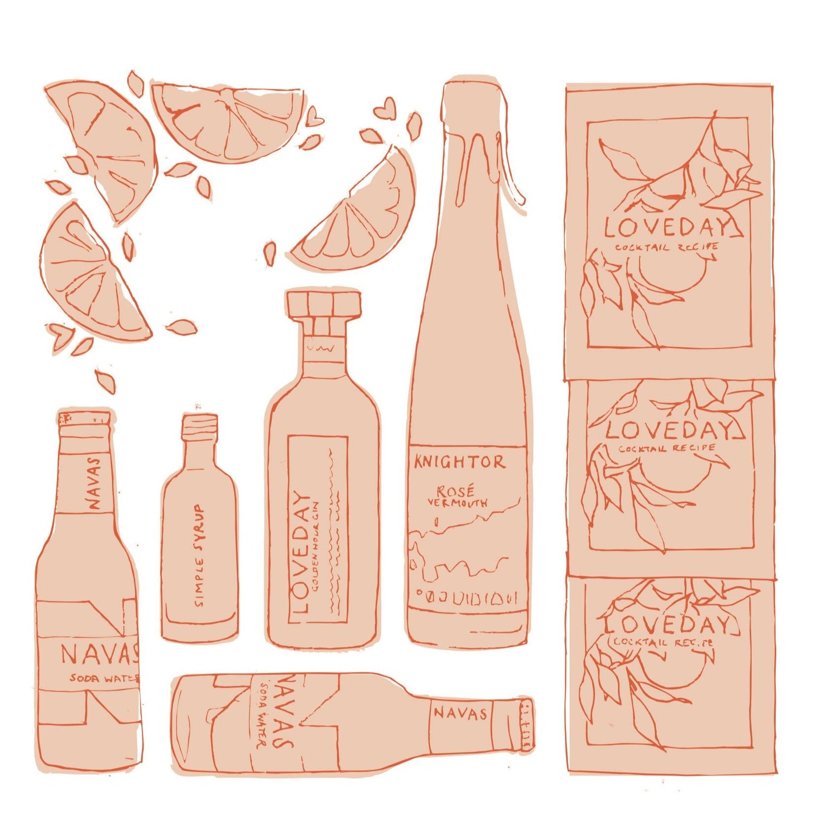 Loveday and Knightor Winery Valentine's cocktail kit box set Cornwall